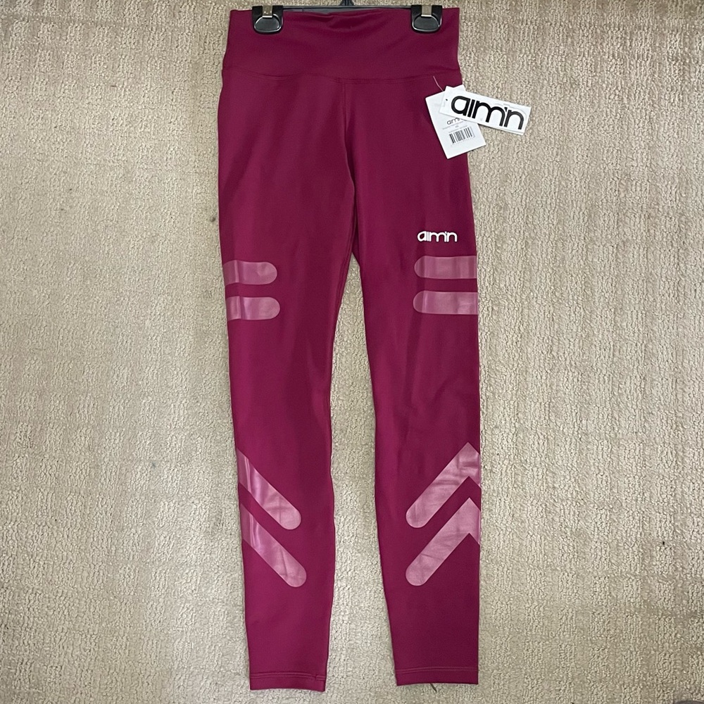 Aim’n Burgundy High Waisted Tribe Tights